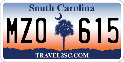 SC license plate MZO615