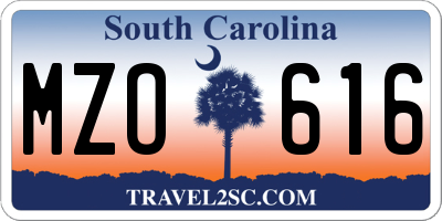 SC license plate MZO616