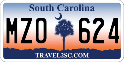 SC license plate MZO624