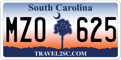 SC license plate MZO625
