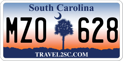 SC license plate MZO628