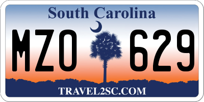 SC license plate MZO629