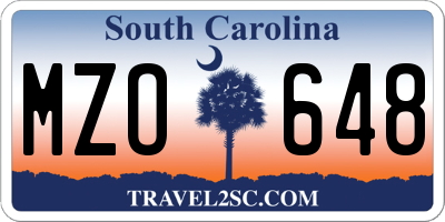 SC license plate MZO648