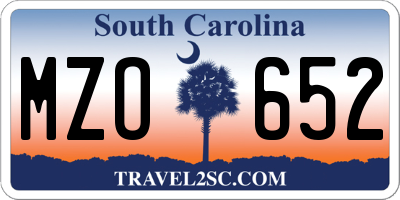 SC license plate MZO652