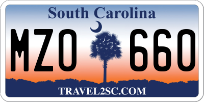 SC license plate MZO660