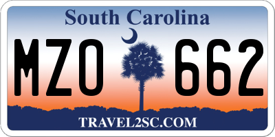 SC license plate MZO662