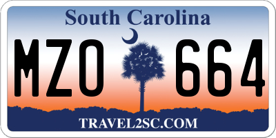 SC license plate MZO664