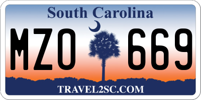 SC license plate MZO669