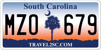SC license plate MZO679