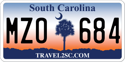 SC license plate MZO684