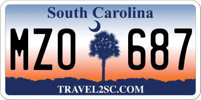SC license plate MZO687