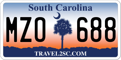 SC license plate MZO688