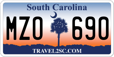 SC license plate MZO690