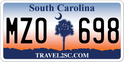 SC license plate MZO698
