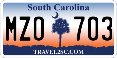 SC license plate MZO703