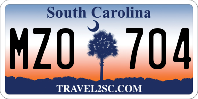 SC license plate MZO704