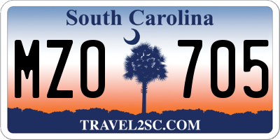SC license plate MZO705