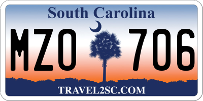 SC license plate MZO706
