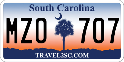 SC license plate MZO707
