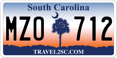 SC license plate MZO712