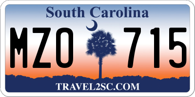 SC license plate MZO715