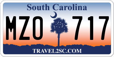 SC license plate MZO717