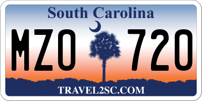 SC license plate MZO720