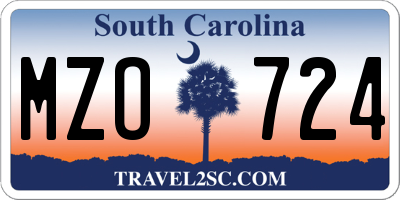 SC license plate MZO724