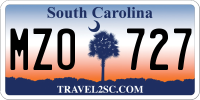 SC license plate MZO727