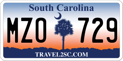 SC license plate MZO729
