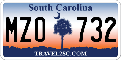 SC license plate MZO732