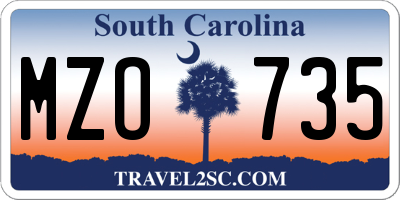 SC license plate MZO735