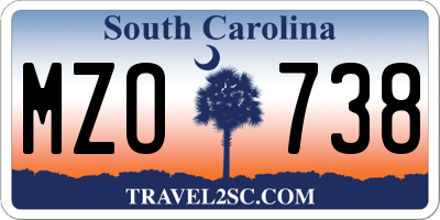 SC license plate MZO738