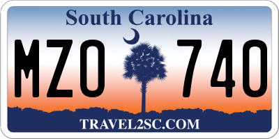 SC license plate MZO740