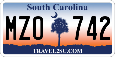 SC license plate MZO742
