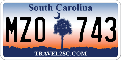 SC license plate MZO743