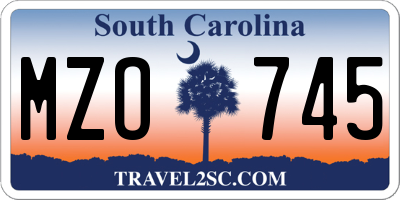 SC license plate MZO745