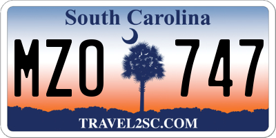 SC license plate MZO747