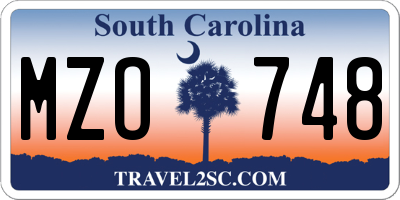 SC license plate MZO748