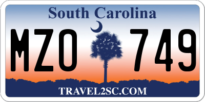 SC license plate MZO749
