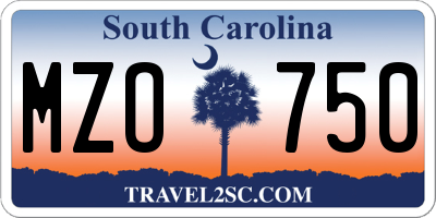 SC license plate MZO750