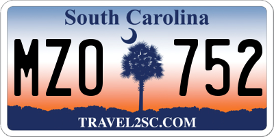 SC license plate MZO752