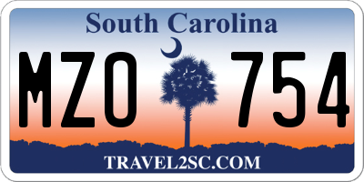 SC license plate MZO754