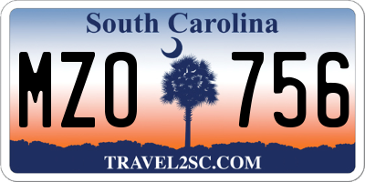 SC license plate MZO756