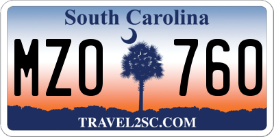 SC license plate MZO760