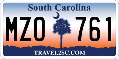 SC license plate MZO761