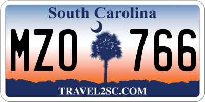 SC license plate MZO766