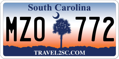 SC license plate MZO772