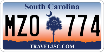 SC license plate MZO774