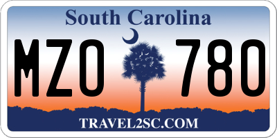SC license plate MZO780